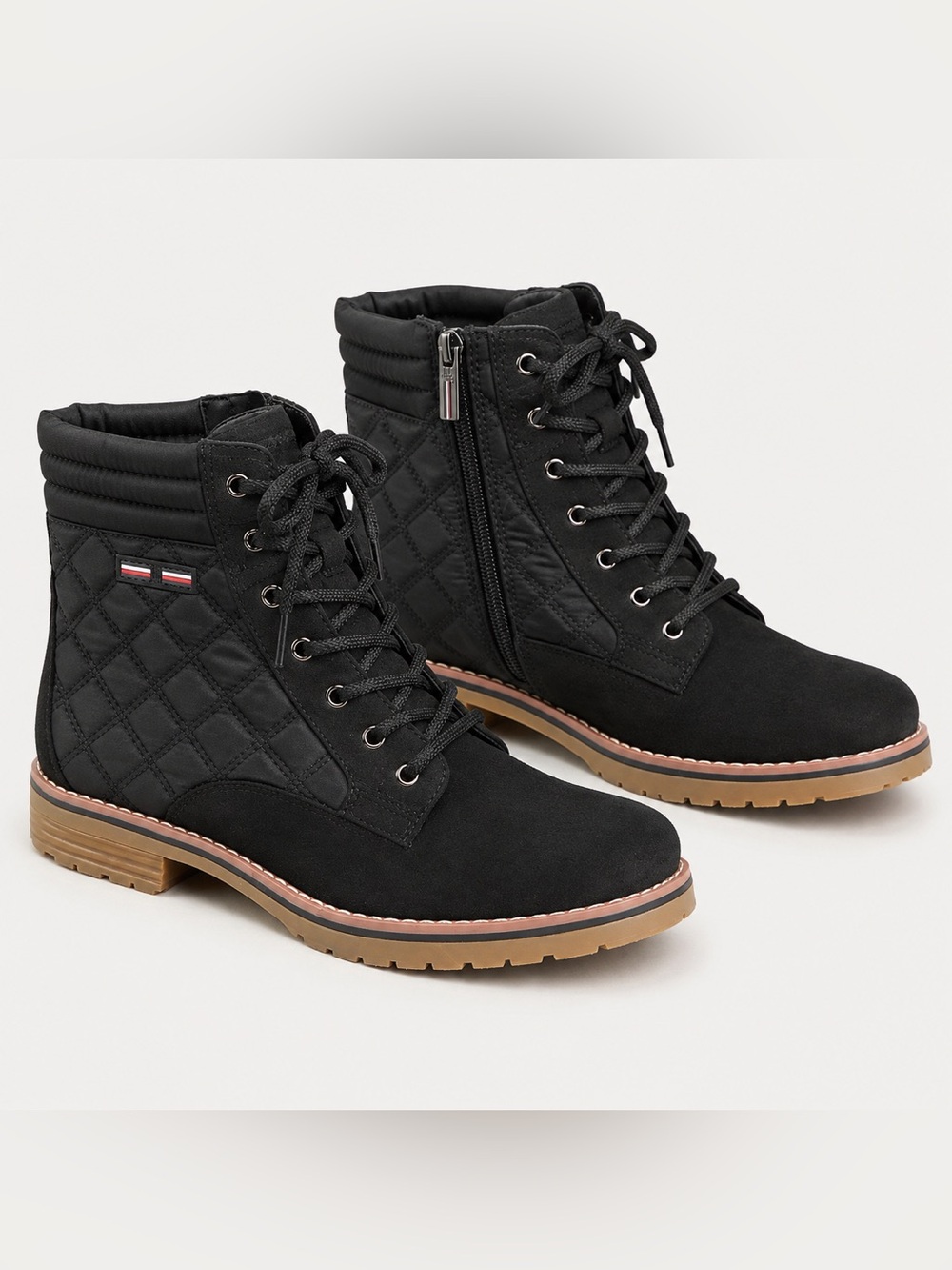 Tommy Hilfiger Twonella women’s quilted combat/ankle boots SZ 9.5